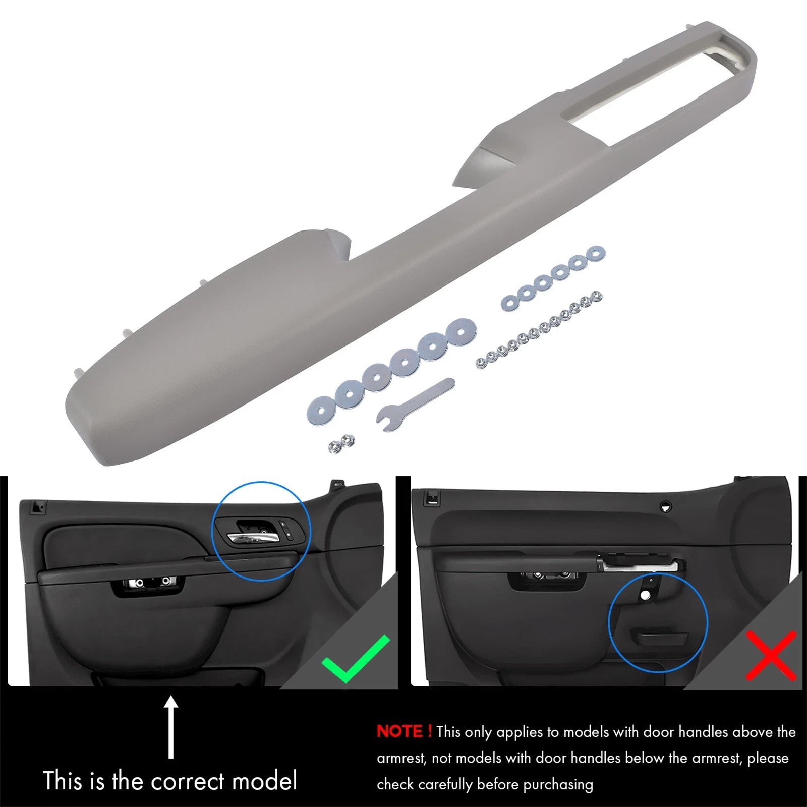 Driver Left Door Panel Handle Armrest for Tahoe Silverado (2007–2014)