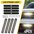 2X Amber/White LED Emergency Strobe Lights for Truck ATV (12-24V)