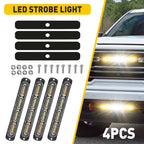 2X Amber/White LED Emergency Strobe Lights for Truck ATV (12-24V)
