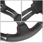 NRG 12" Deep Dish Carbon Fiber Leather Grip Steering Wheel for
