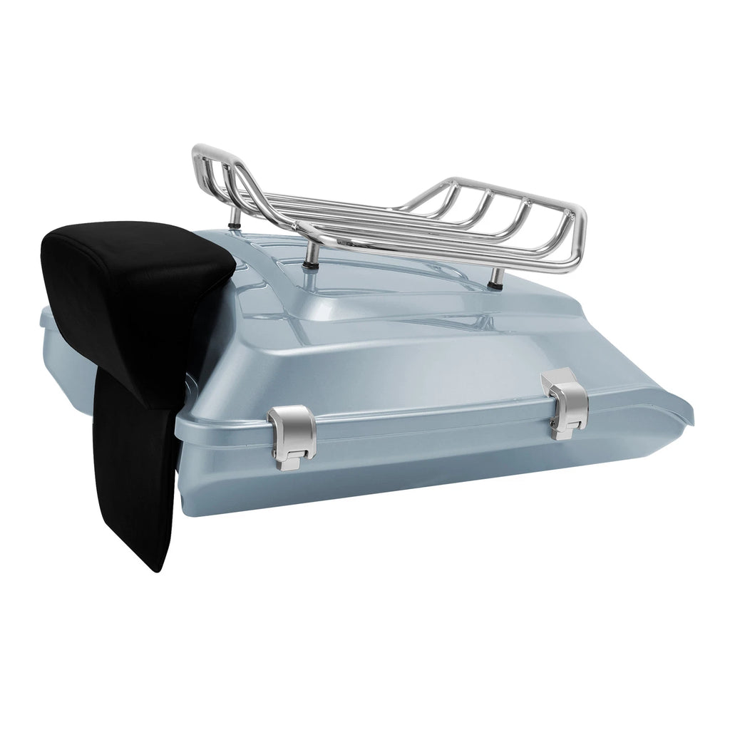 Silver Razor Trunk Backrest Top Rack for Harley Touring (2014–2024)