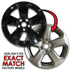 Wheel Skins 4pc Gloss Black Replacement for Jeep Compass (2017–2021)