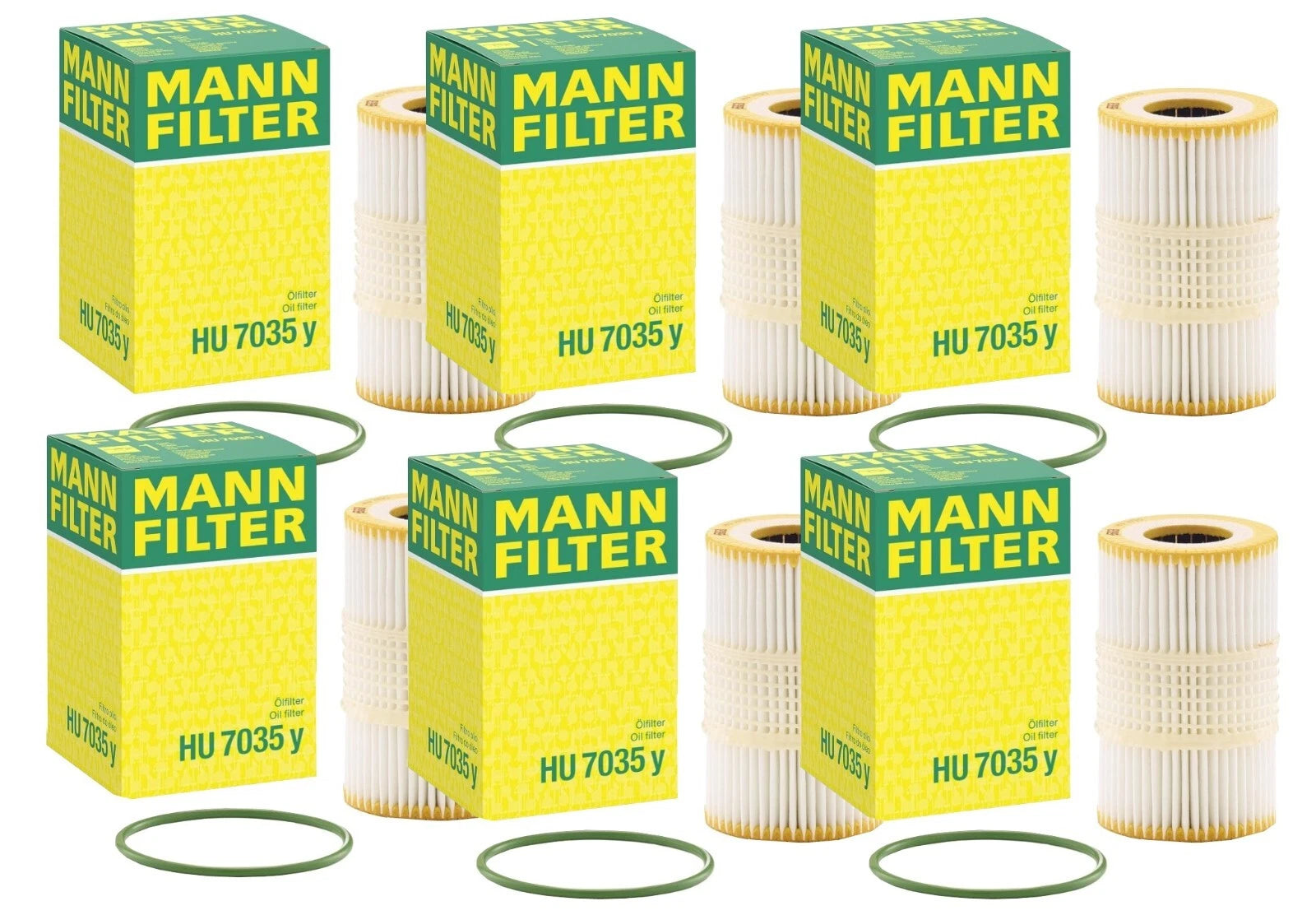 Set of 6 Engine Oil Filters HU 7035 for Audi A6 A7 A8 Quattro Q7
