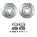 Hella Rear Rotors & Low-Met Disc Brake Pad Kit for Audi Q3, VW CC, Passat, Tiguan