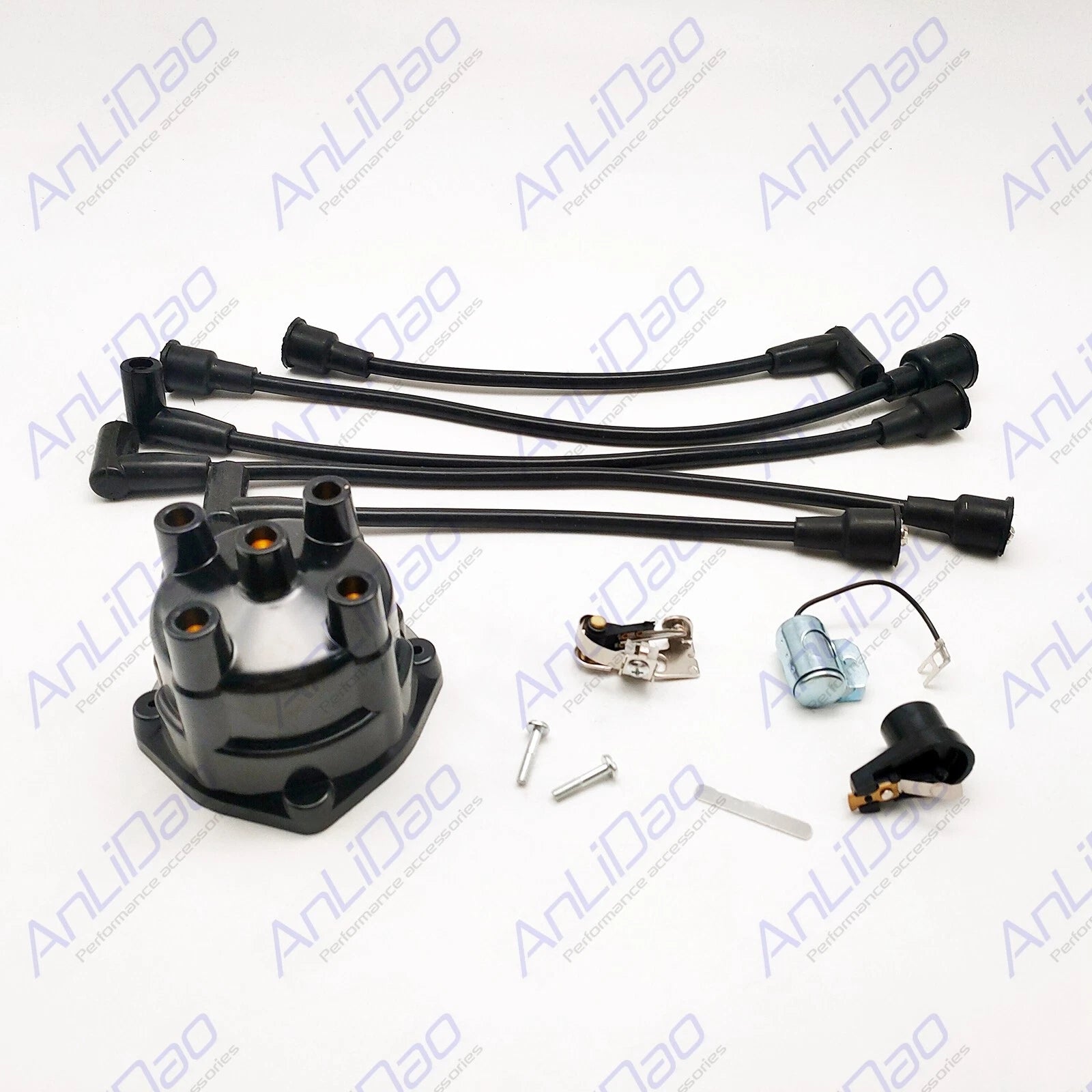 Distributor Ignition Wire Cap Rotor Kit for Mercruiser 4 cyl 3.0L 2.5