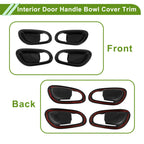 Interior Door Handle Bowl Cover Trim for Nissan NP300 Navara (2015–2023) Carbon Fiber Black
