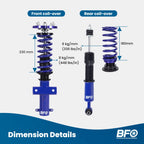 Coilovers for Ford Mustang (2005–2014) Struts Suspension Spring Kits Adjustable Height