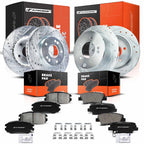 Set of 4 Drilled Brake Rotors & Ceramic Pads for Kia Soul (2010–2011)