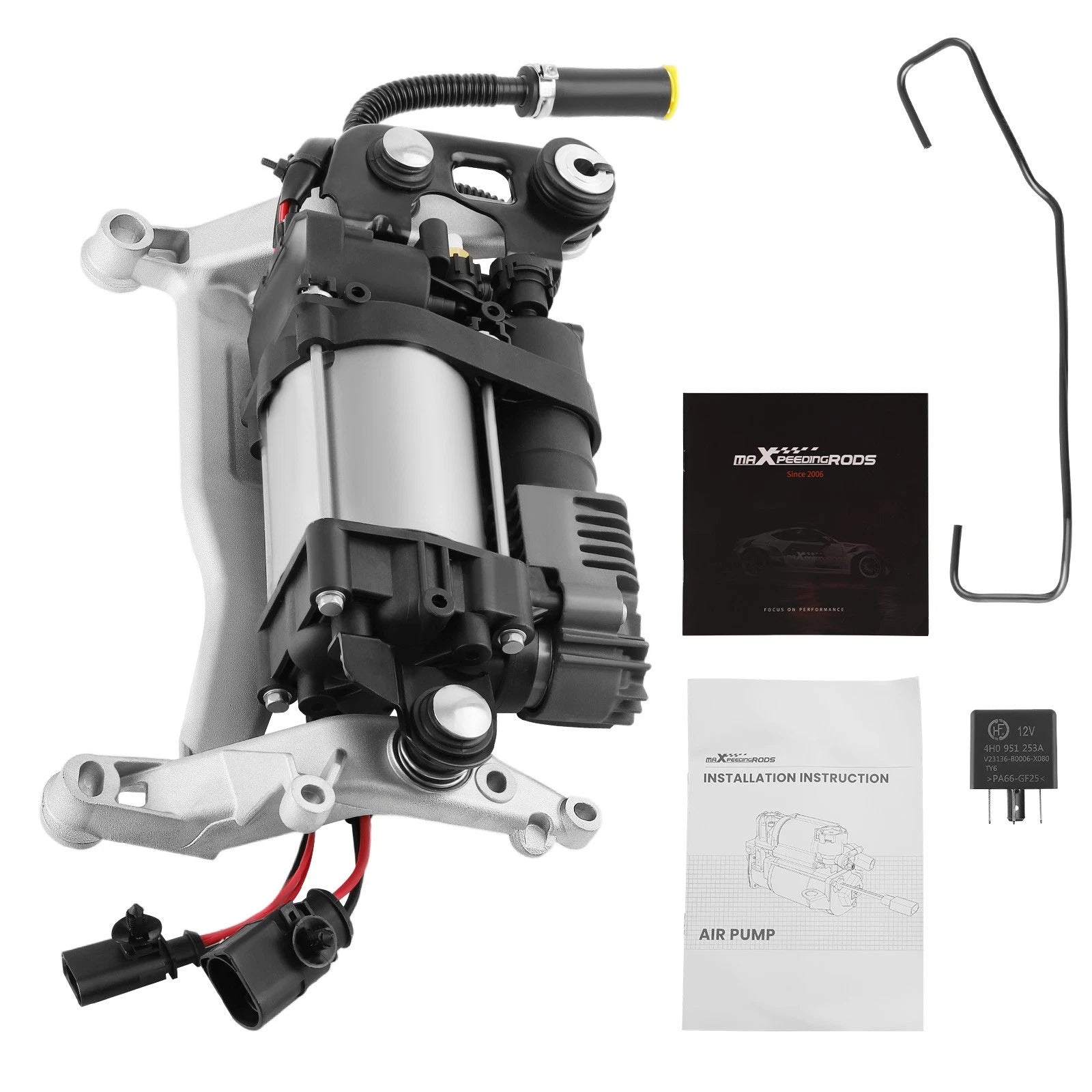 Air Suspension Compressor w/ Relay Bracket for VW Touareg (2011–2018)