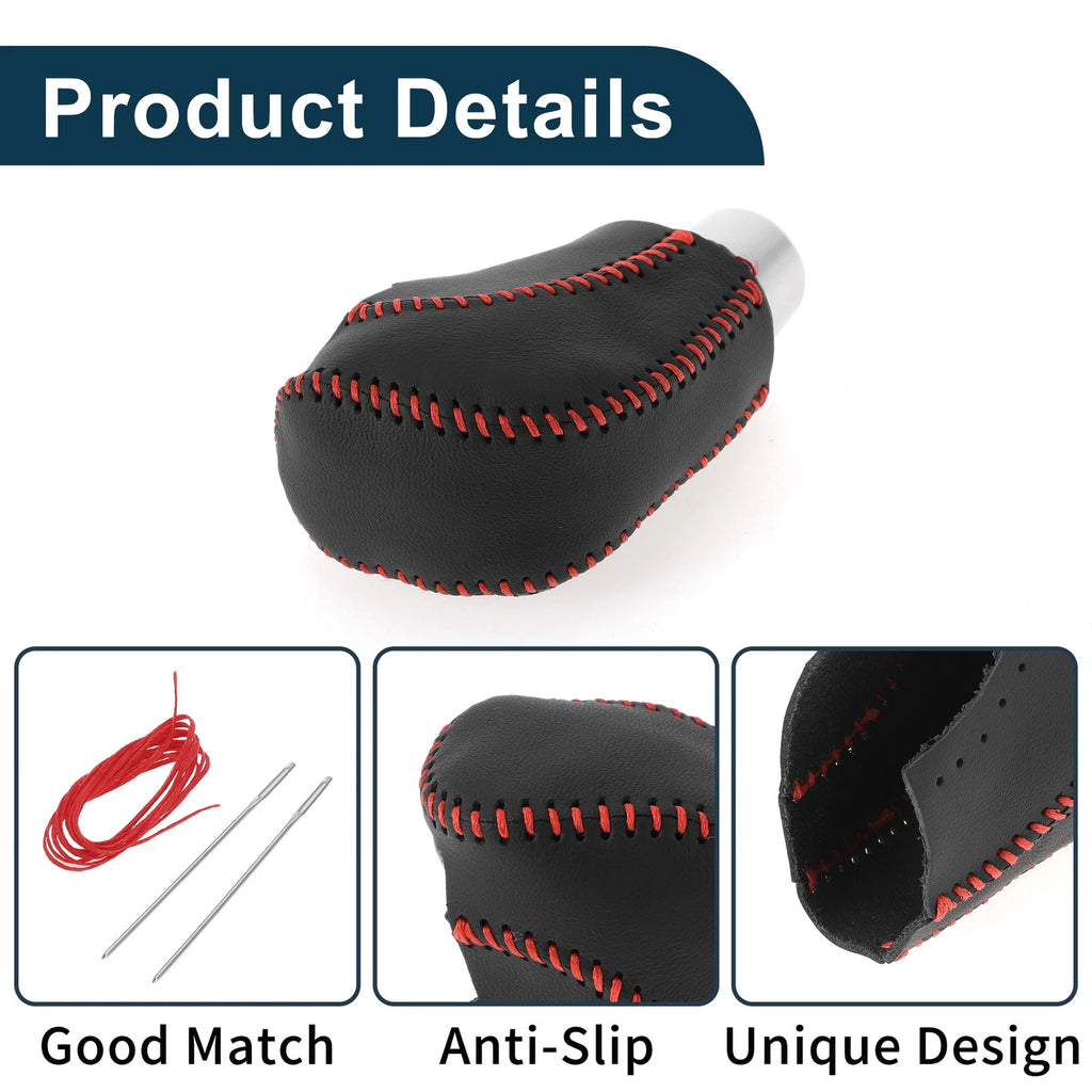 Gear Shift Knob Cover for Volkswagen Jetta (2012–2019) Black Red
