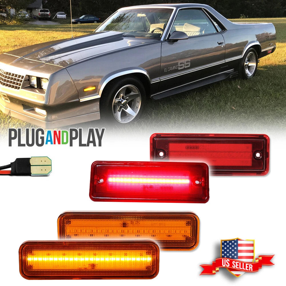 Set of 4 Amber LED Side Marker Lights for El Camino & Caballero (1978–1987)
