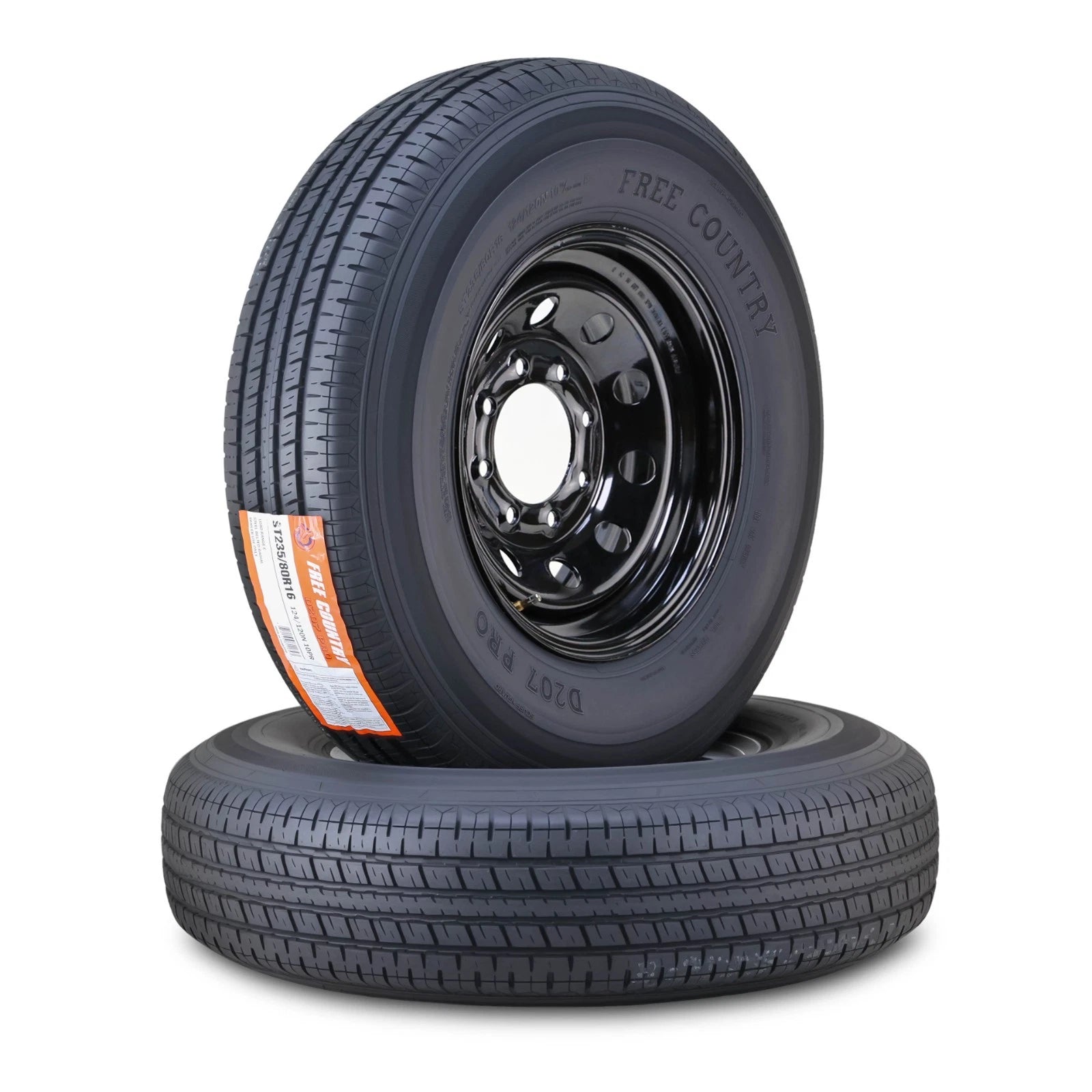 2 Free Country Trailer Tire Rim ST235/80R16 10-Ply E 124M 8 Lug for Trailer