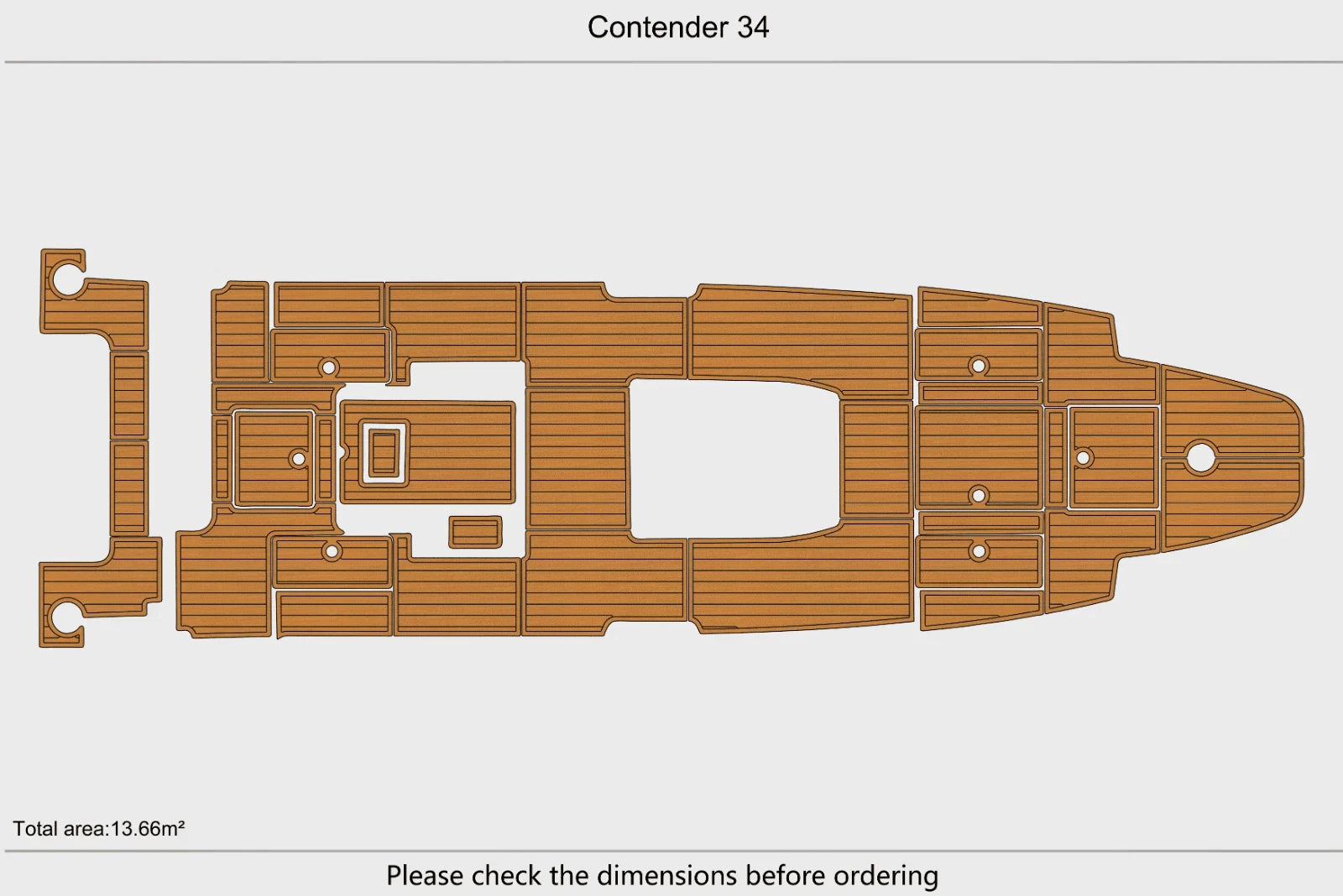 EVA Foam Teak Deck Flooring Mat for Contender 34 Cockpit