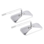 Chrome Rectangular Clamp On Mirrors for Yamaha XS650 SR400 SR500 W650 (1970–2023)