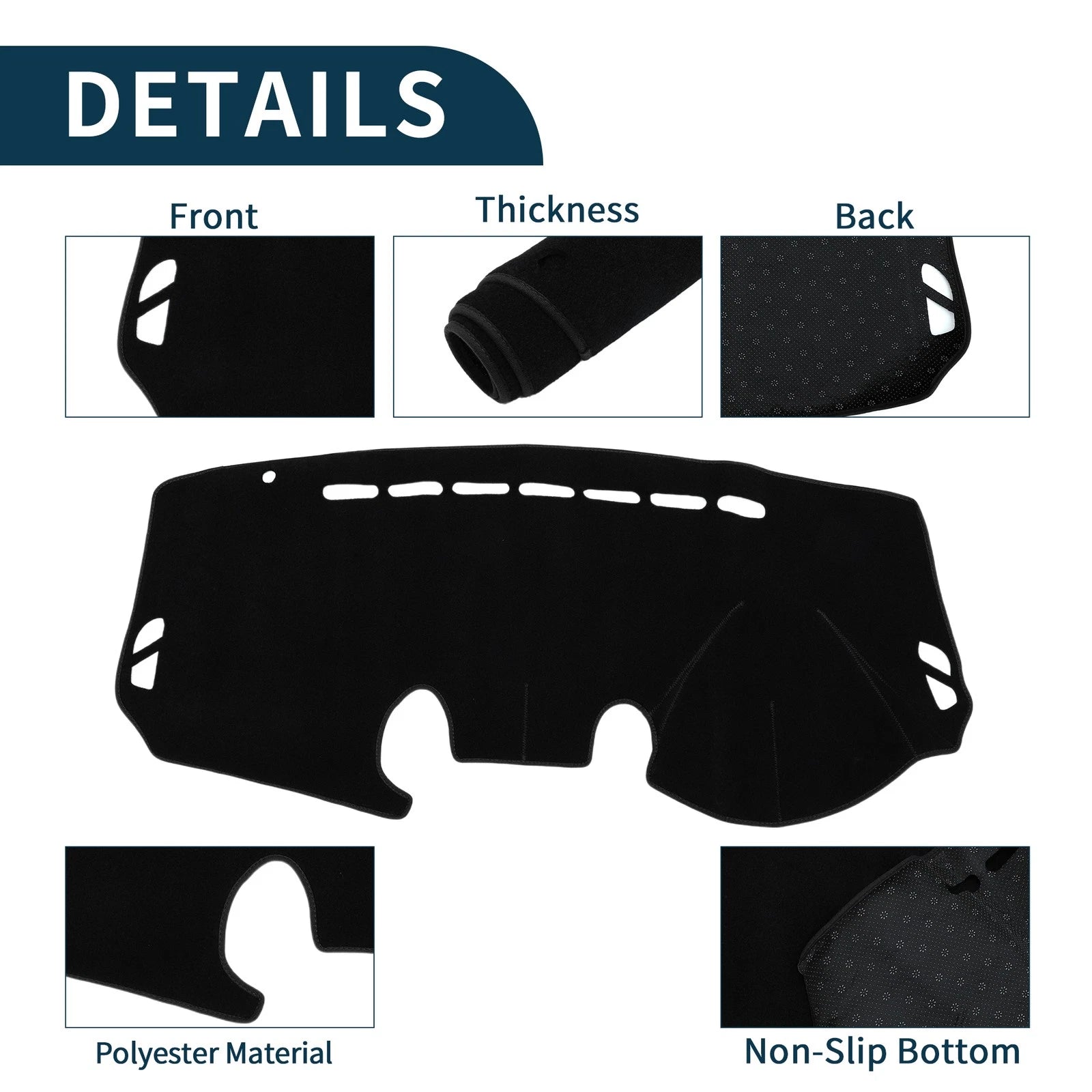 Dashboard Cover Mat for Mazda 2 Demio (2007–2014) Sun Protector Black