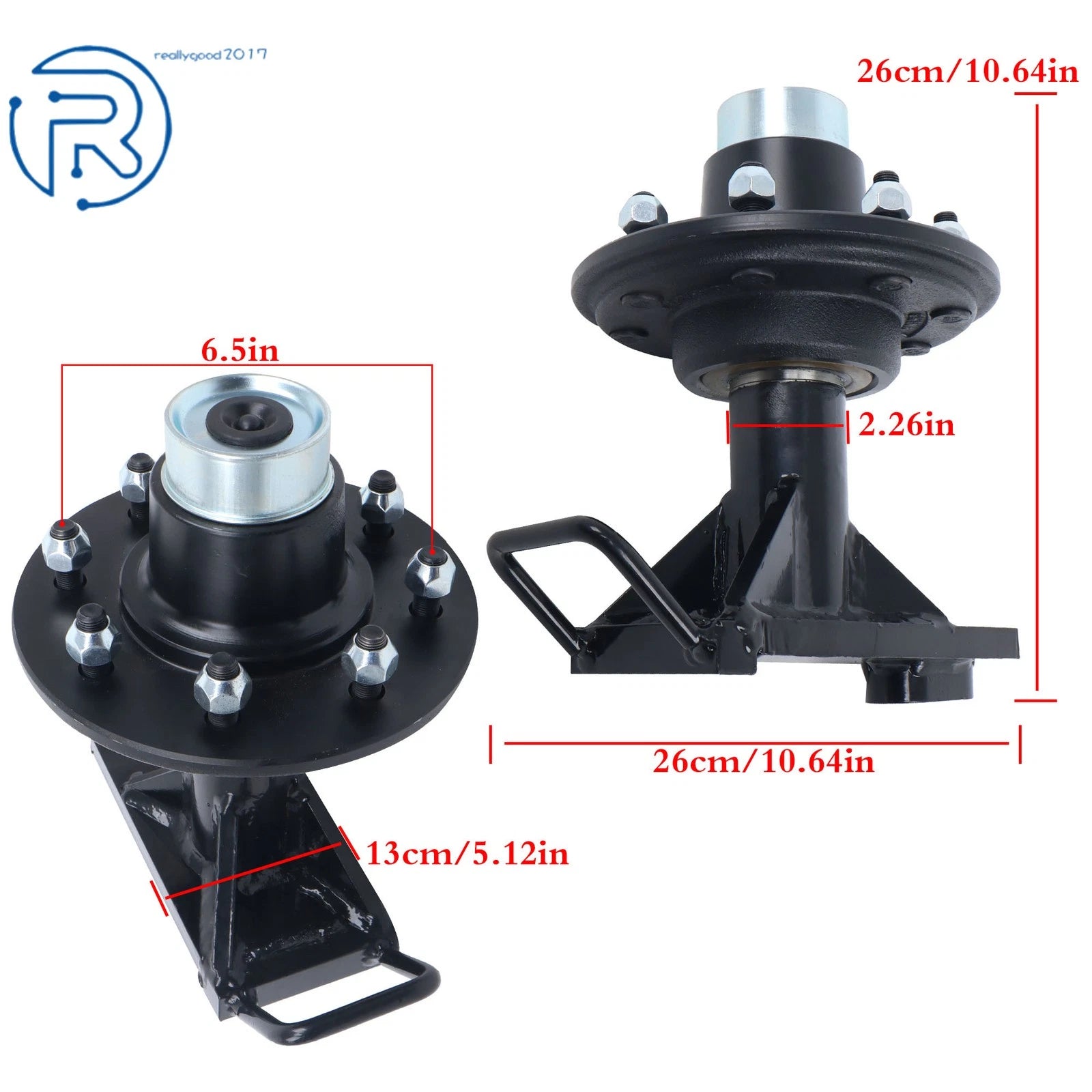 Set of 2 Bolt-on Spindle Kits for Shipping Container Wheels