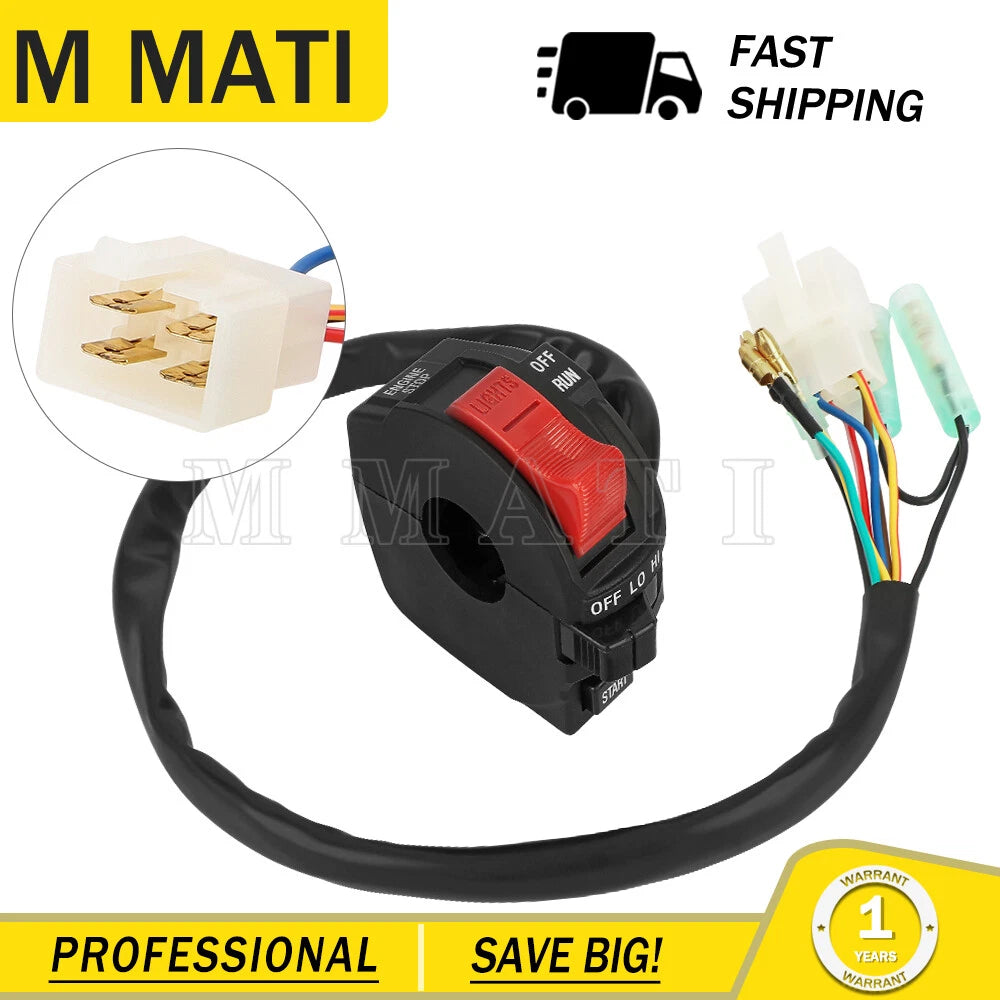 Left Handlebar Kill Stop Switch 4110063 for Polaris Big Trail Boss Scrambler 250 (1990–1999)