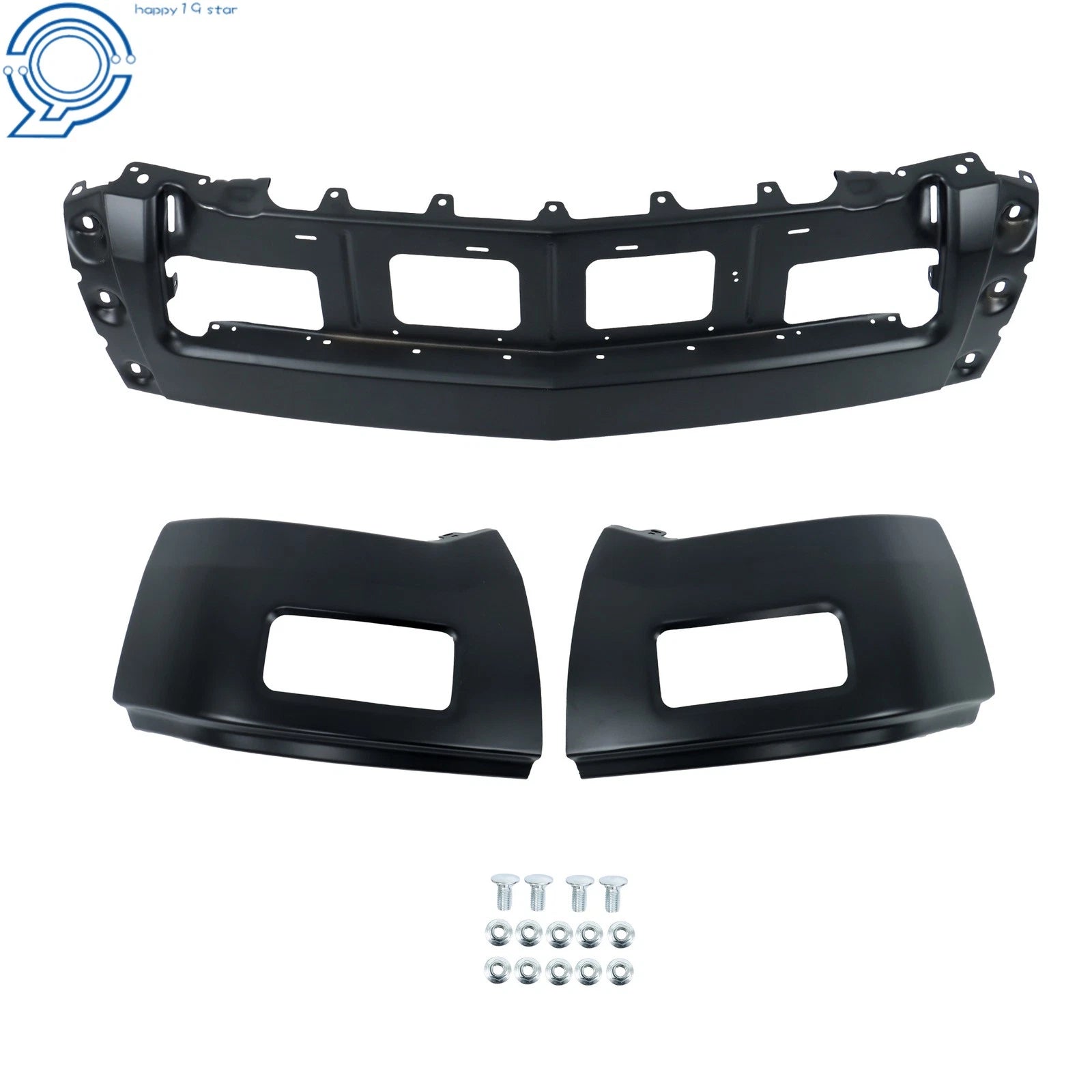 Black Steel Front Bumper for Chevy Silverado 1500 (2014–2015) W/O Sensor Holes