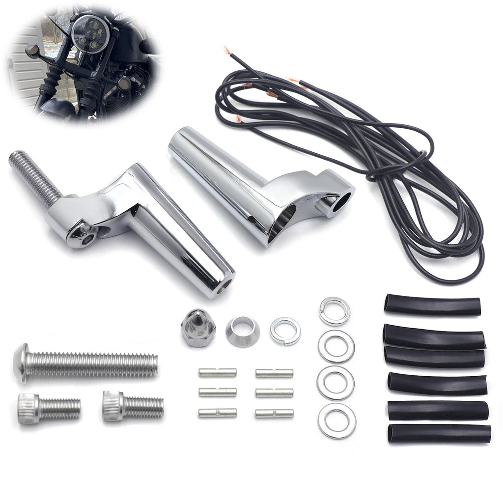 Chrome 39mm Turn Signal Relocation Kit for Harley XL (1988–2022)