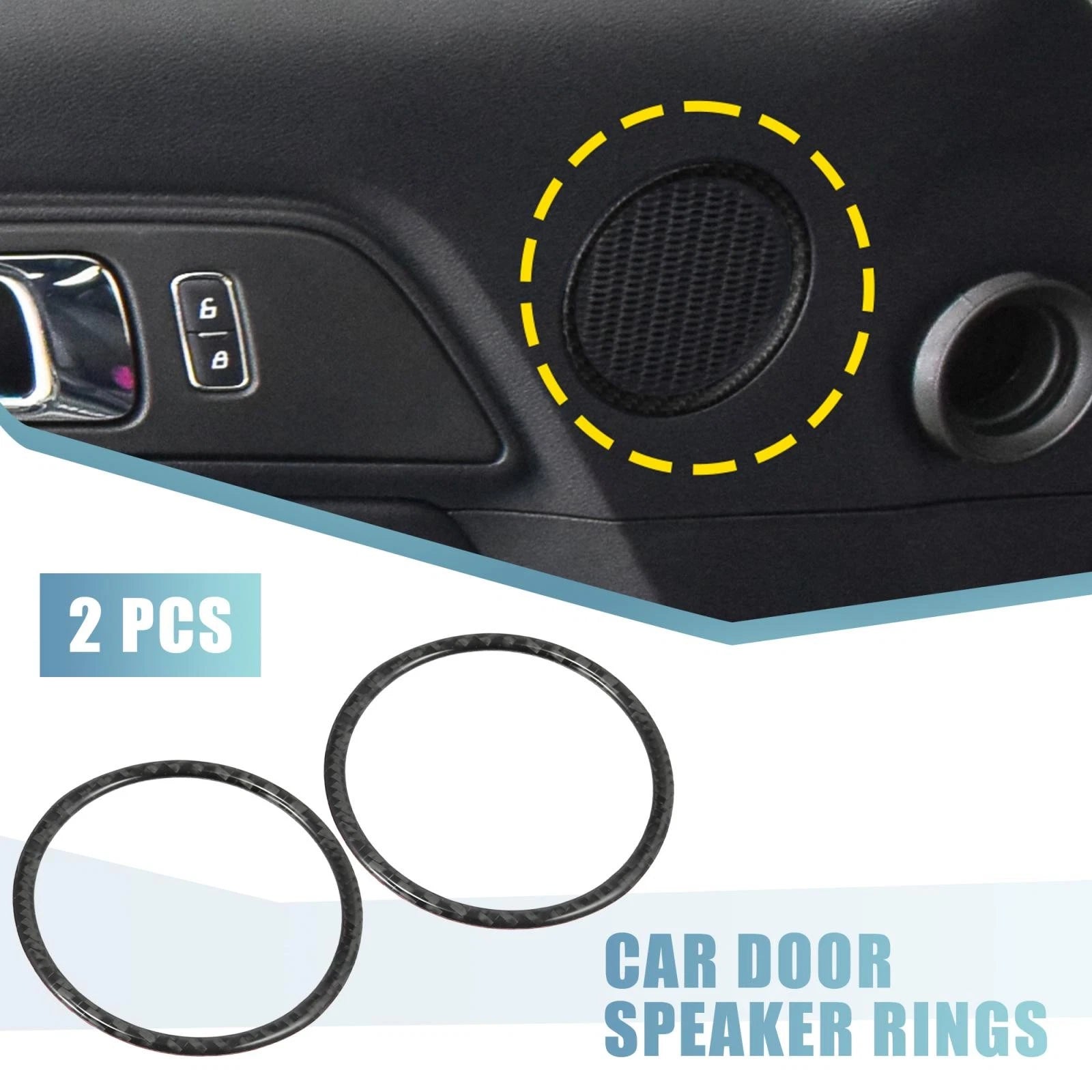 2Pcs Door Speaker Rings for Ford Mustang (2015–2020) 724708653541