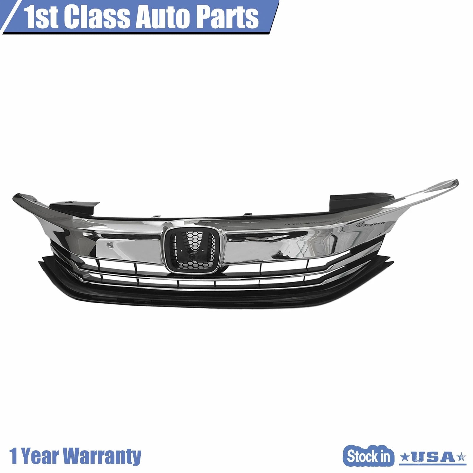Chrome Front Bumper Upper Grille for Honda Accord Sedan (2016-2017)