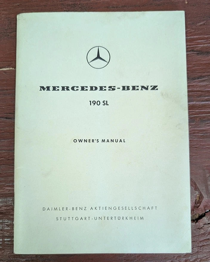 Owner's Manual for Mercedes-Benz 190 SL (1955-1963)