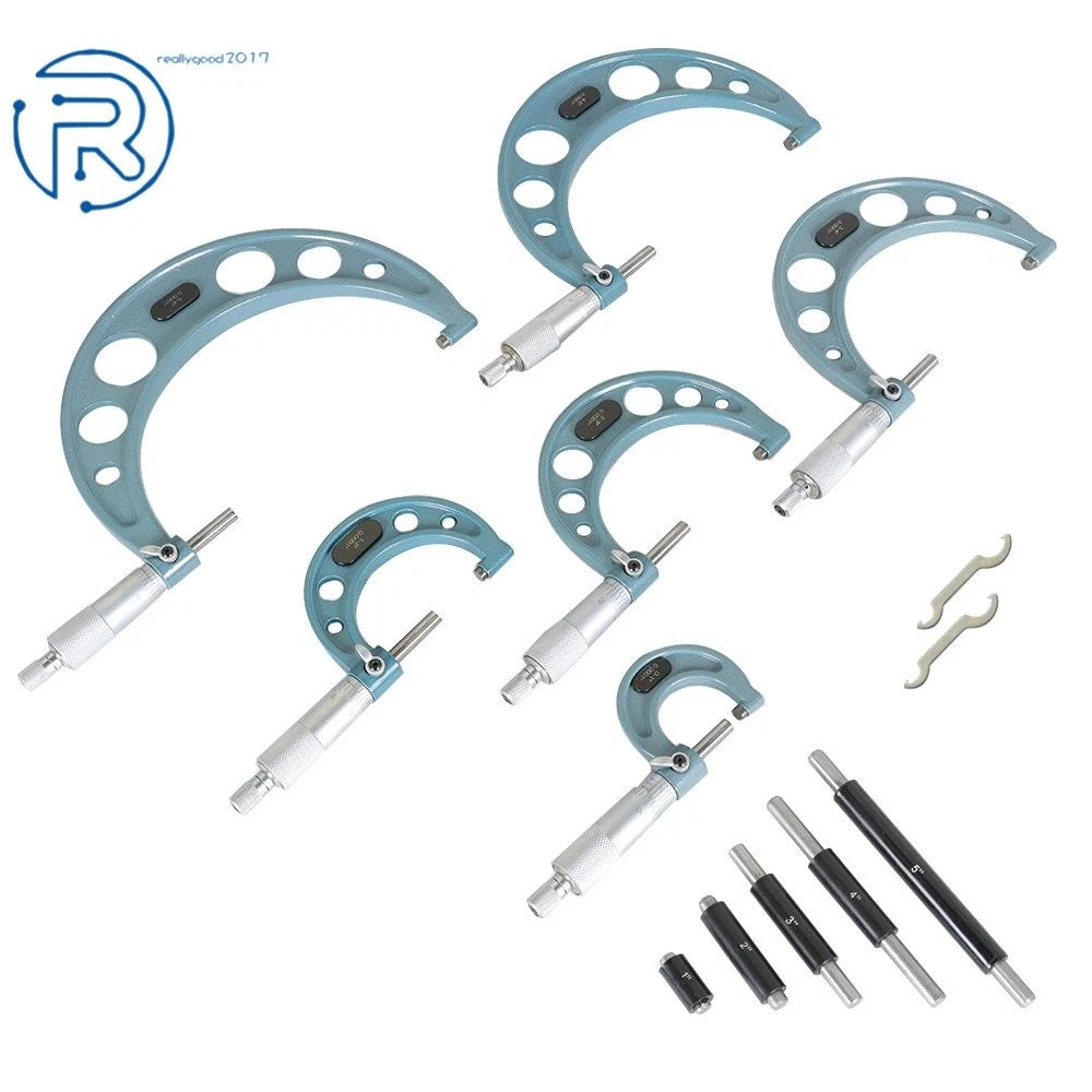 Set of 6 Precision Outside Micrometers 0-6" 0.0001"