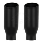 2X 4" Inlet 6" Outlet 15" Long Black Stainless Steel Exhaust Tip for