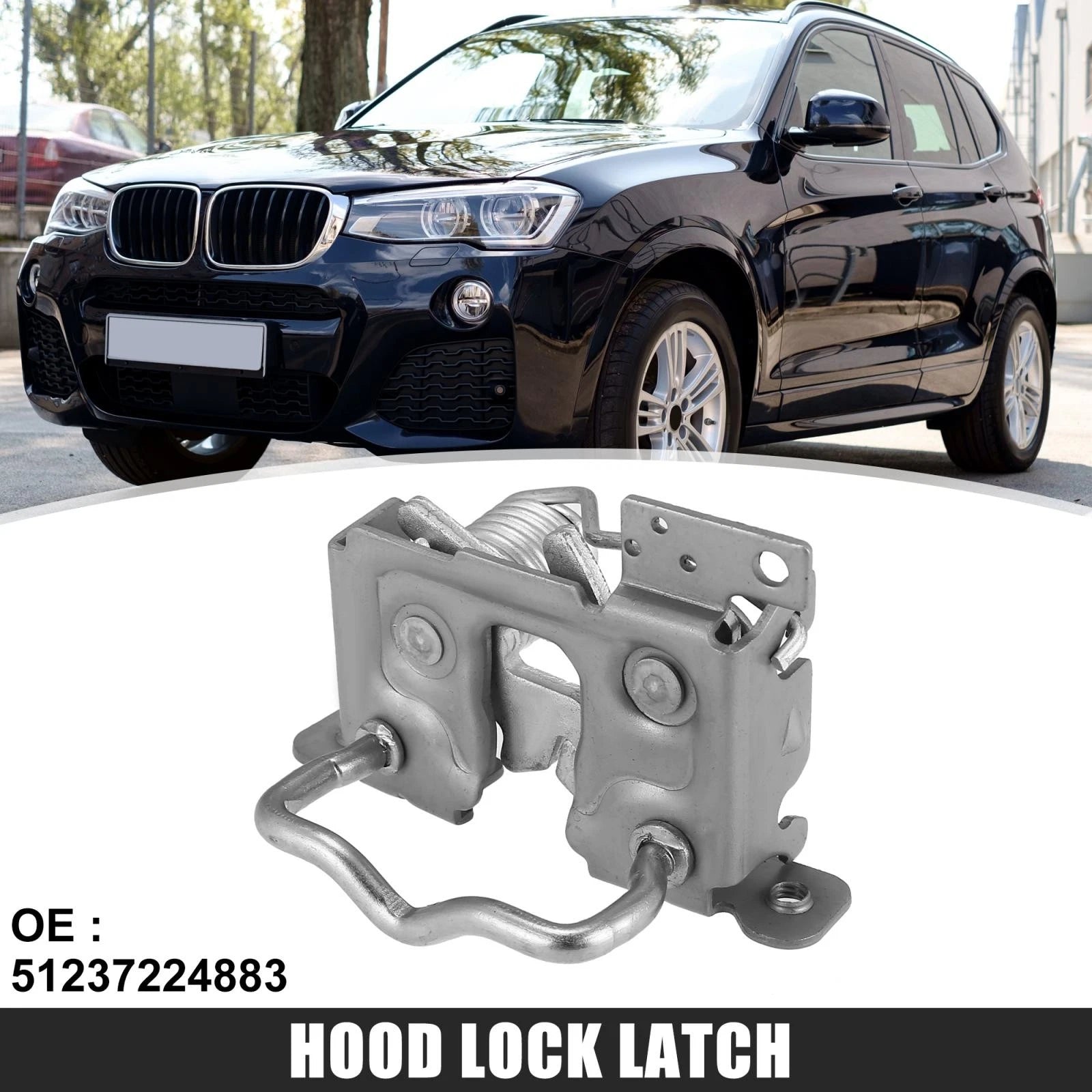 Hood Catch Lock Latch for BMW X3 F25 (2009–2017), X4 F26 (2013–2018) 51237224883
