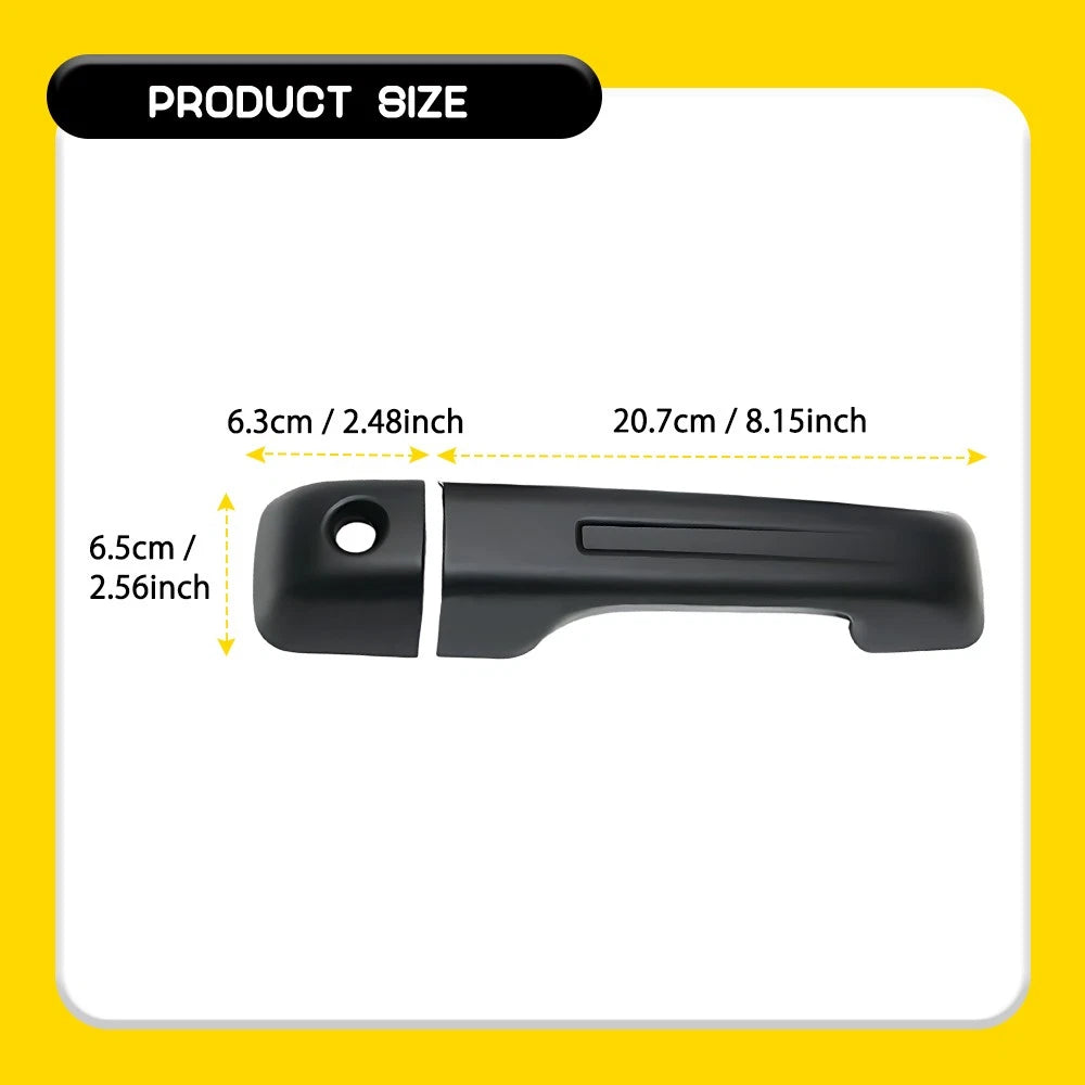 Set of 4 Matte Black Exterior Door Handle Covers for Dodge Ram 1500 (2019–2025)