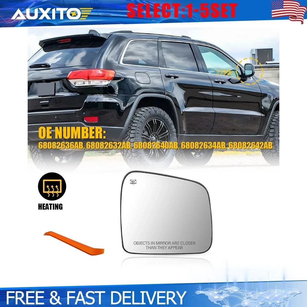 Heated Mirror Glass Right Side for Dodge Durango Jeep Grand Cherokee (2011–2022)