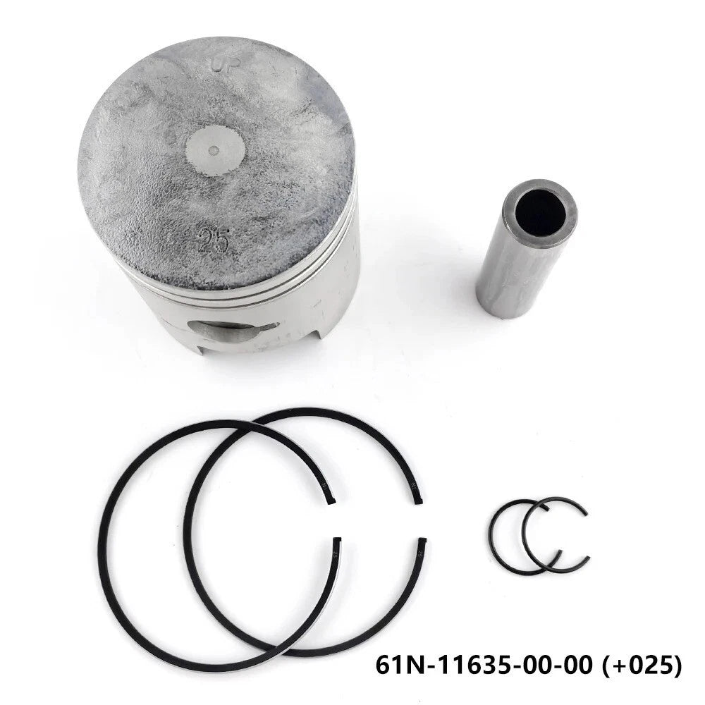 2 Sets Piston Set +025 for Yamaha 2T 25 30HP Outboard (61N-11635-00, 61N-11604-00)