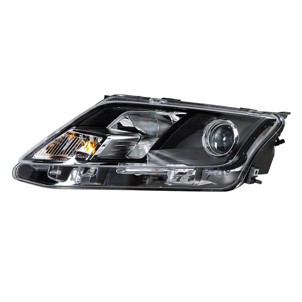 Headlight LH for Ford Fusion (2010–2012) Black Halogen Projector Clear Lens