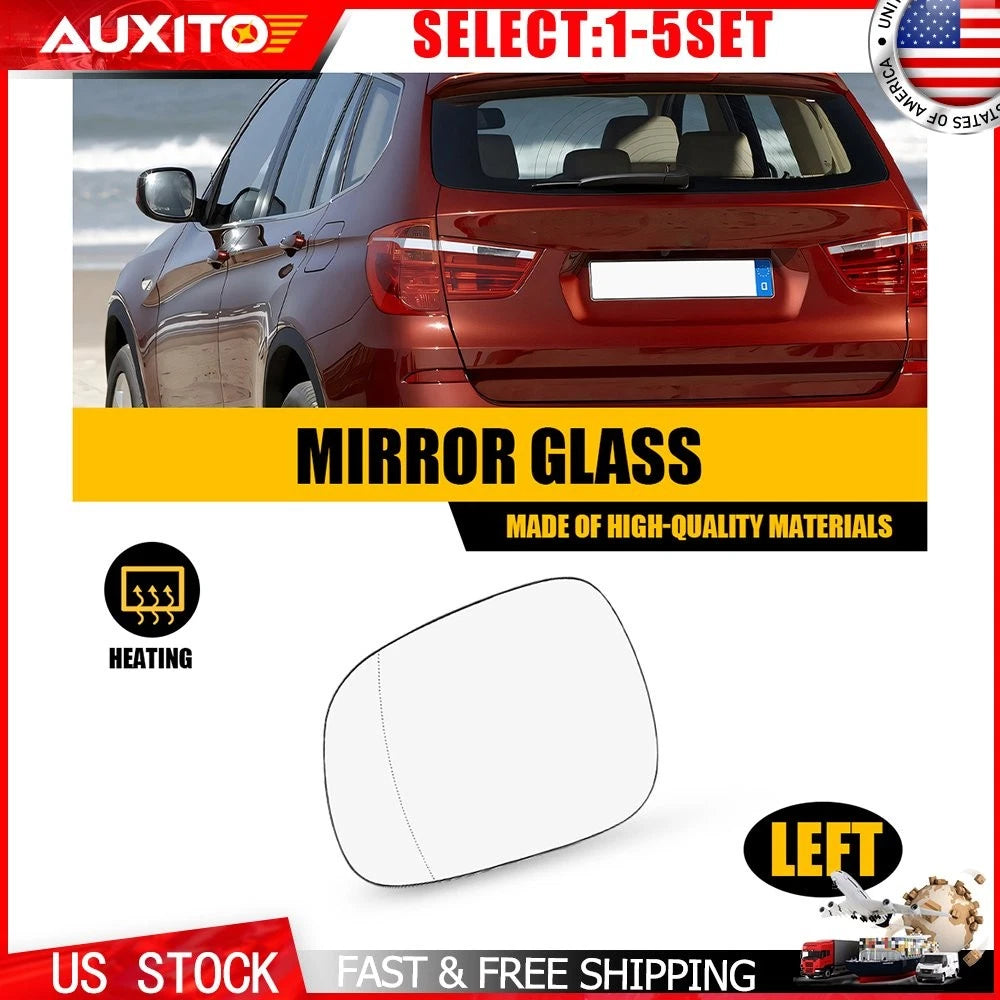 Heated Left Side Mirror Glass with 4 Pin for BMW X3 (2010–2014)