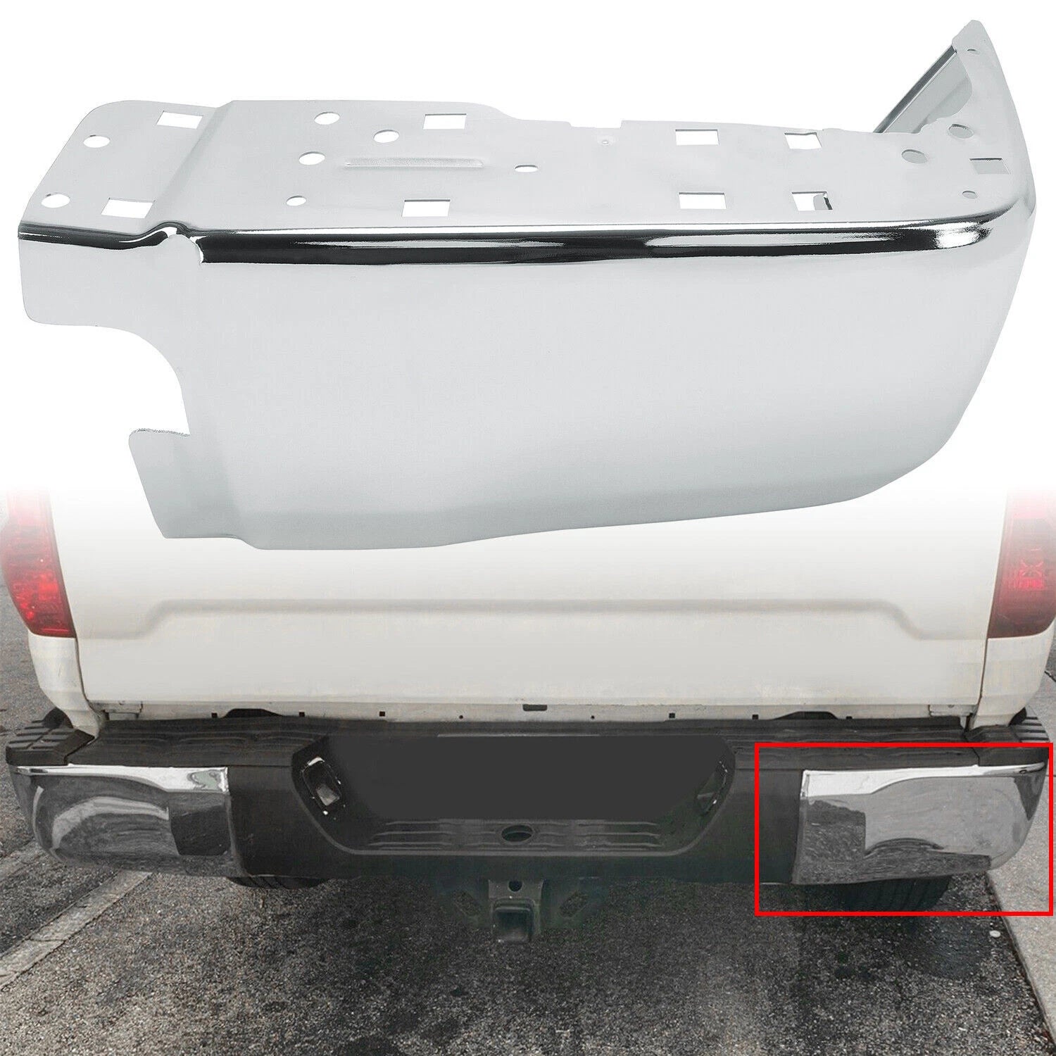 Set of 2 Rear Bumper End Caps for Toyota Tundra (2014–2021) Chrome