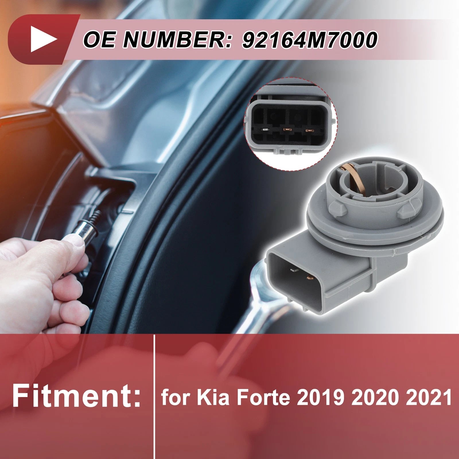 Turn Signal Light Socket for Kia Forte (2019–2021) No. 92164M7000 3 Pin
