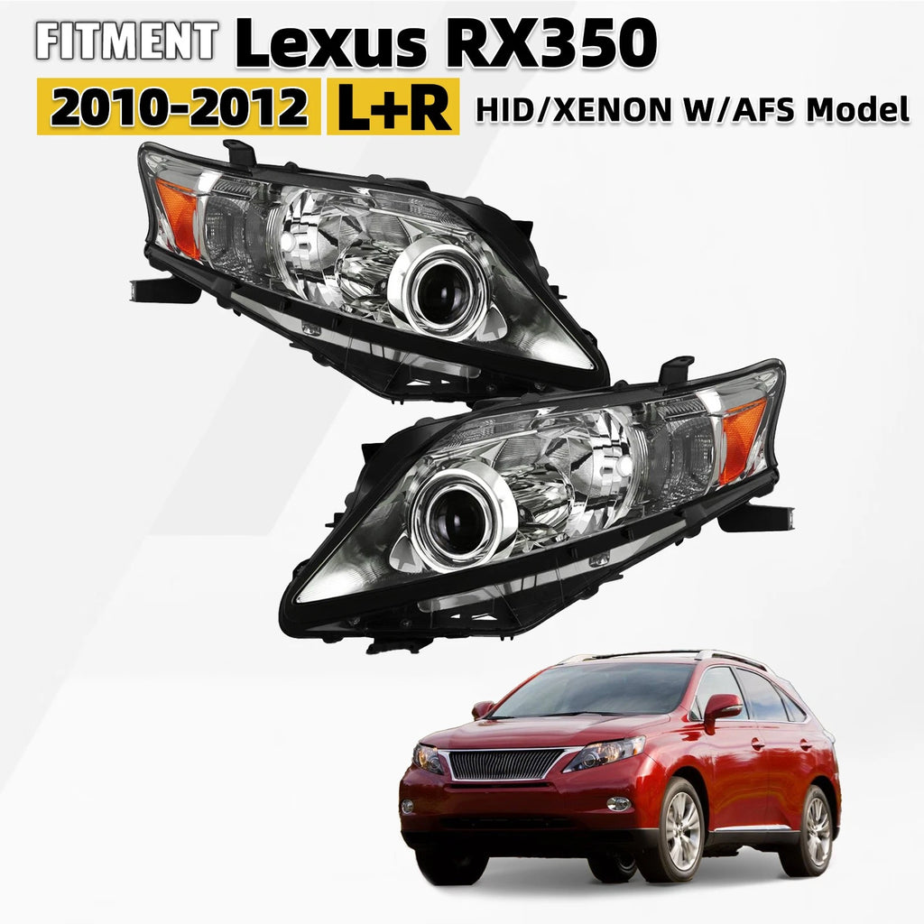 HID/Xenon Headlight Set for Lexus RX350 (2010–2012) AFS Chrome Right + Left Pair