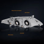Headlight Replacement for Pontiac Grand Am (1999–2005) Black Housing