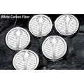 Chrome Stingray Cap Covers w/White CF Inlay for 2014-2019 Corvette Z06 Automatic