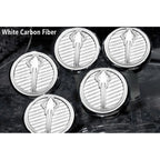 Chrome Stingray Cap Covers w/White CF Inlay for 2014-2019 Corvette Z06 Automatic