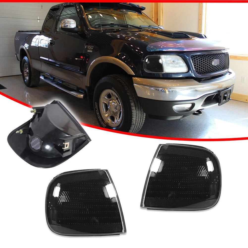 Set of 2 Black Corner Lights for Ford F150 Expedition (1997–2004)