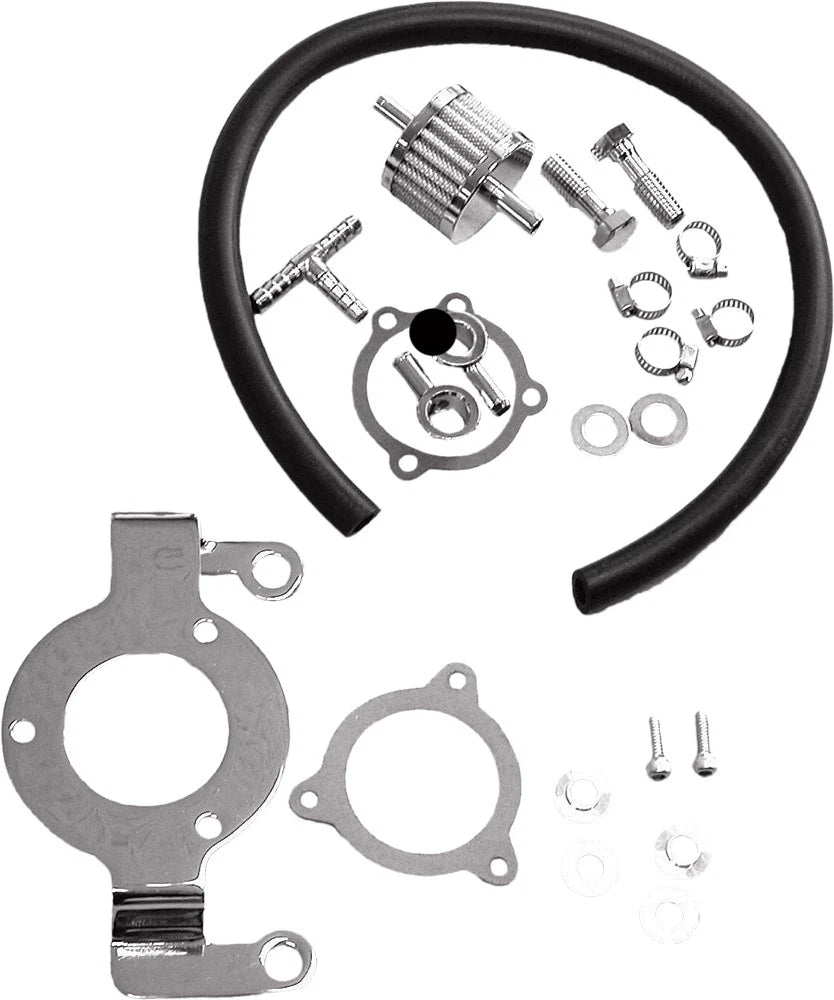Complete Mount Kit Breather Hose Chrome for Harley-Davidson (2008–2016)