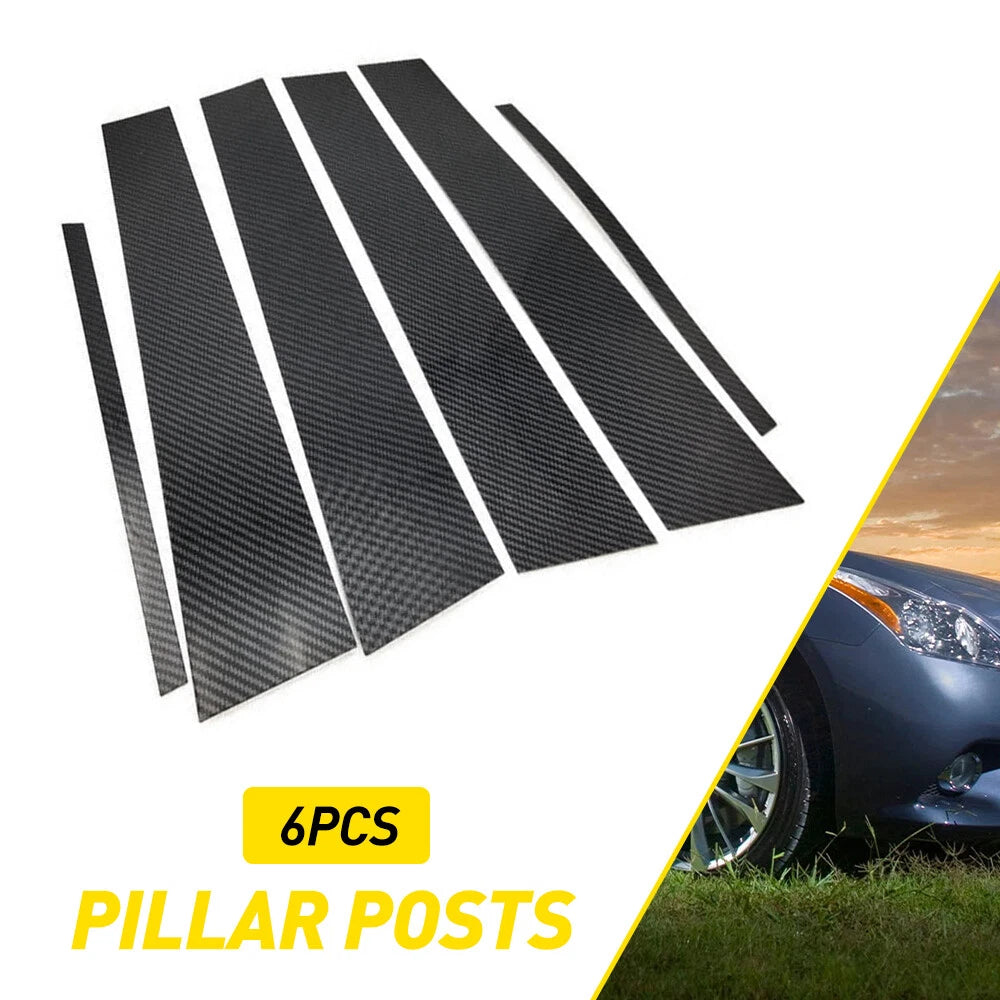 6x Carbon Fiber Door Pillar Posts Cover Trim for Infiniti G35 G37 (2002–2013)