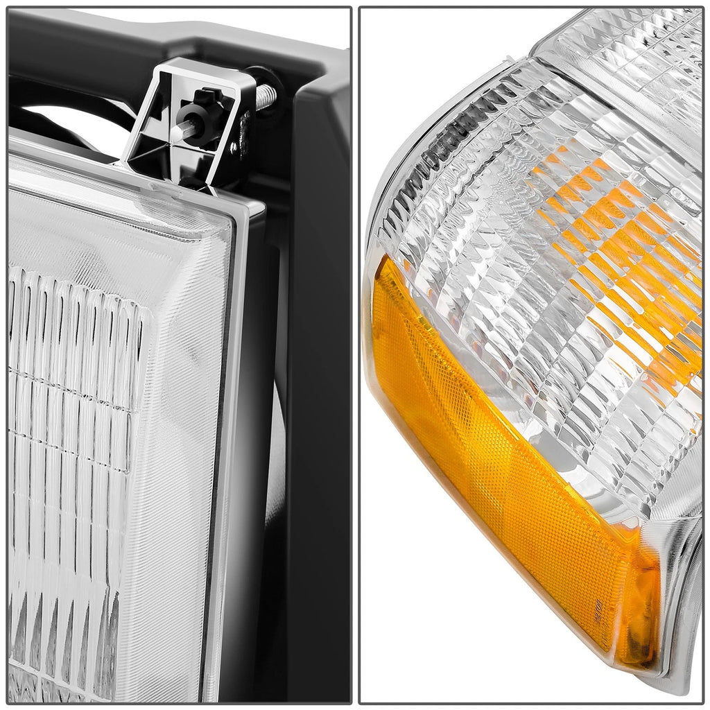Clear Lens Amber Corner Right Headlight for Ford Bronco F-150-350 (1987–1991)