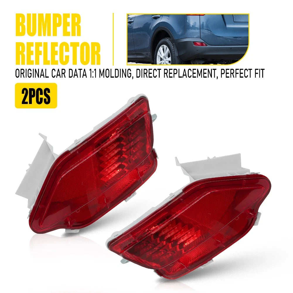Set of 2 Rear Bumper Light Reflectors for Toyota RAV4 (2013–2014)