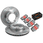 2 x Front Slotted Disc Rotors & Brake Pads for Toyota FJ80 HDJ80 HZJ80 (1990-1992)
