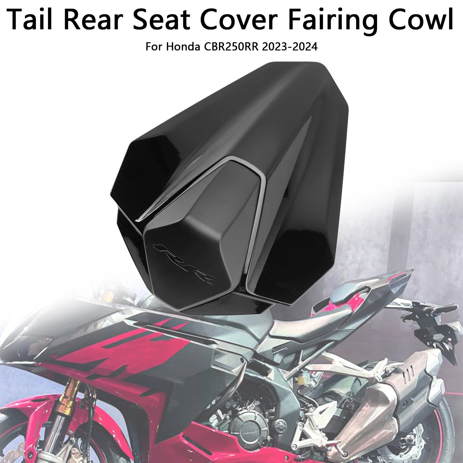 Rear Tail Pillion Seat Fairing Cover for Honda CBR250RR (2023–2024) Black