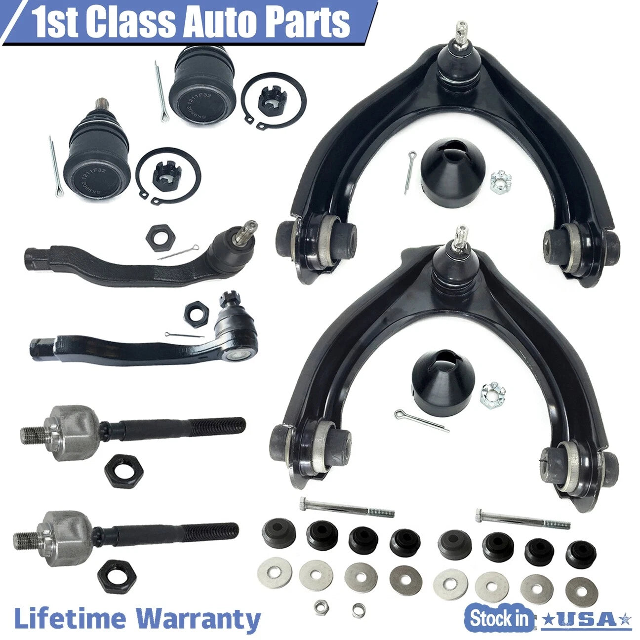10pc Front Suspension Control Arm Ball Joint Kit for Honda Civic (1996–2000)