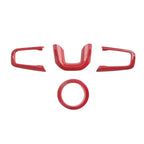 Red 3PC Steering Wheel Cover Trim for Jeep Wrangler JL JT (2018–2023)