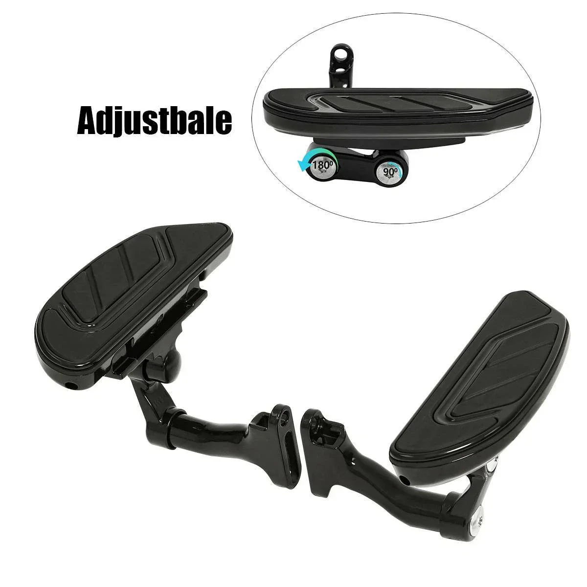 Black/Chrome Passenger Floorboard for Harley Touring FLHX FLHT (1993 - 2025)